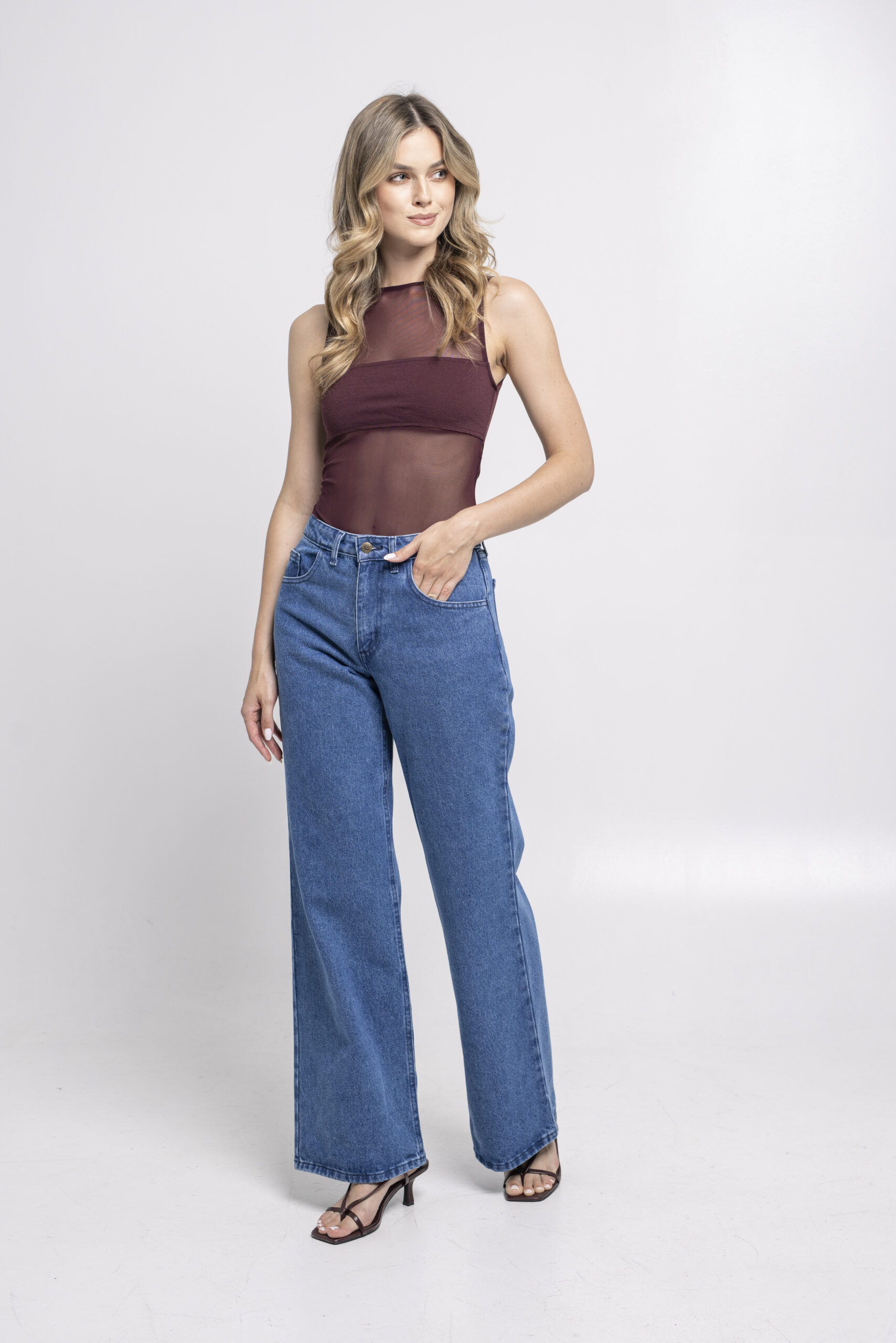 Spodnie Wide Leg Blue